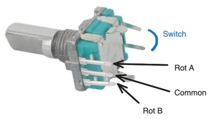 Brochage de l'encodeur EC11